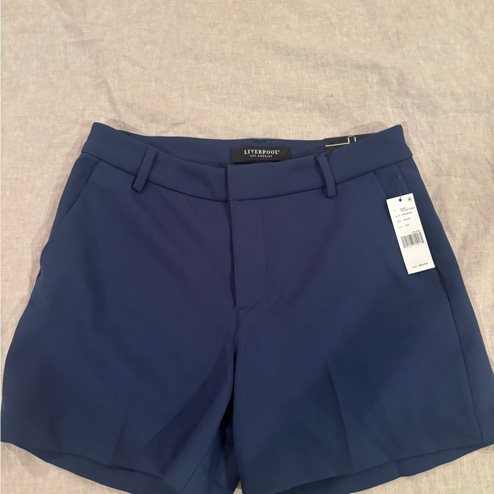 Liverpool Navy Tailored Bermuda Shorts